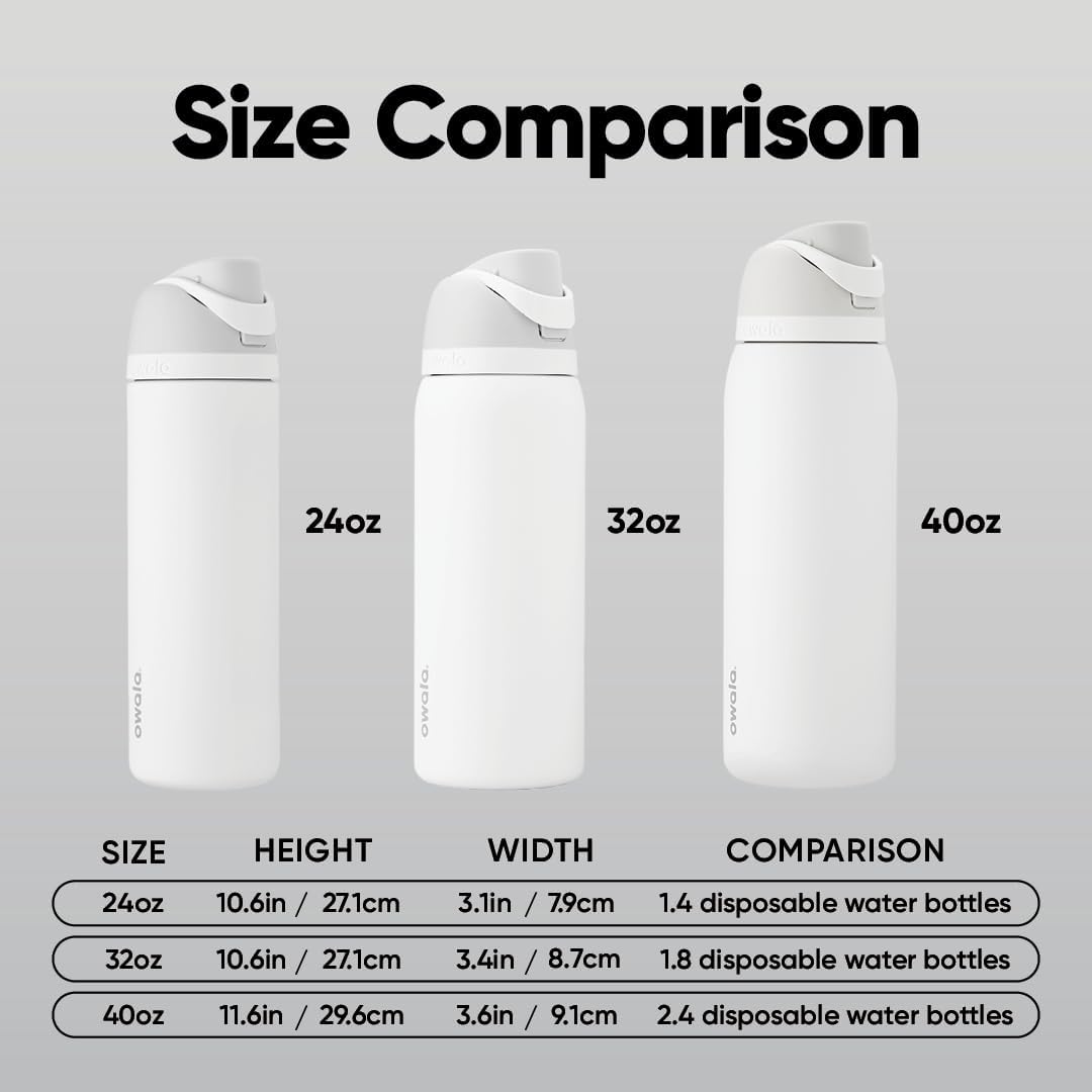 FreeSip Stainless Steel Water Bottle 24 oz Shy Marshmallow
