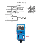 Haldzemo SN04-N2 NPN NC Inductive Proximity Sensor Normally Close Detection Approach Switch with SN Bracket (Blue, 2 Pack)