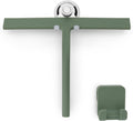 Silicone Shower Squeegee with 3-in-1 No-Drill Mount, Green, 11''