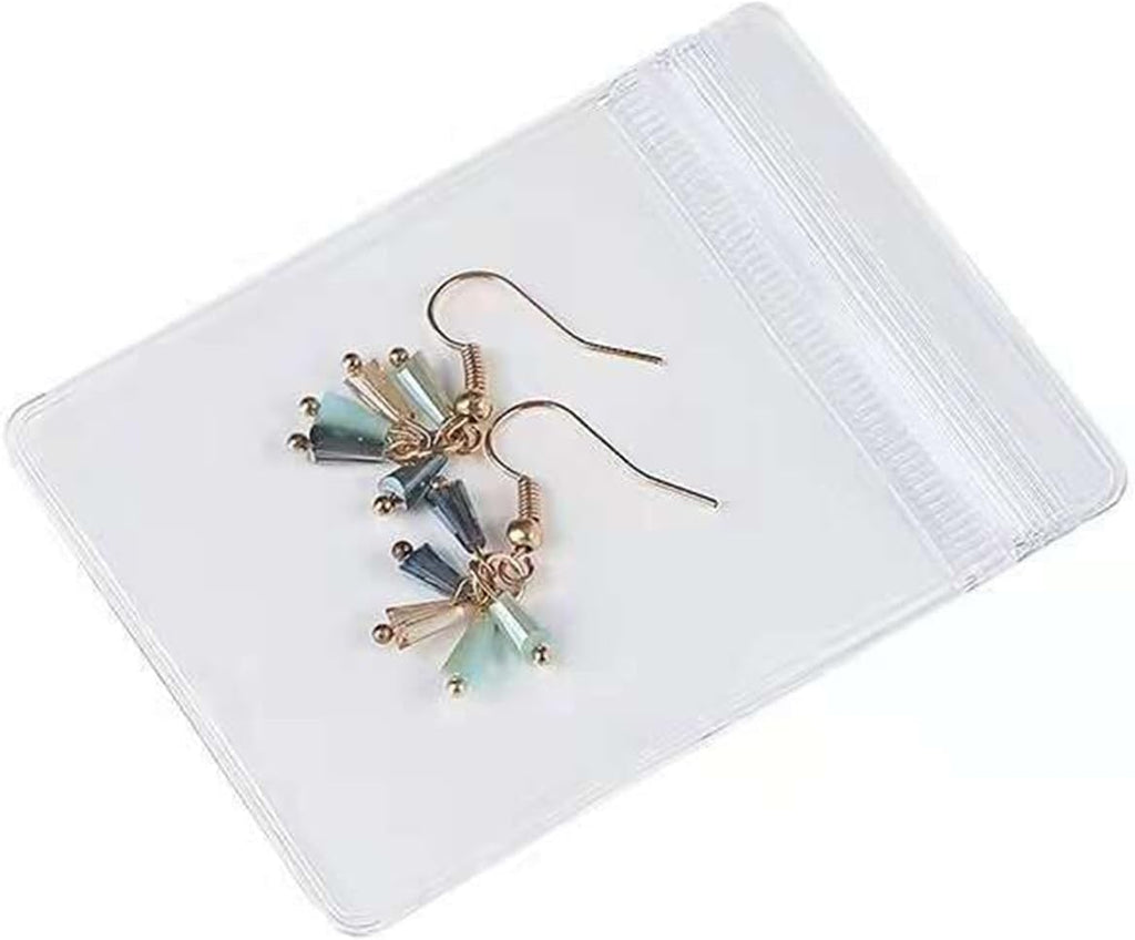 Small Plastic Bags, 100 Pcs Mini Baggies, Clear Plastic Jewelry Thick Self Sealing PVC Bags, Resealable Poly Baggies