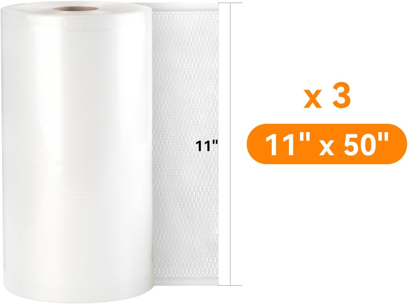 Vacuum Sealer Bags for Food 11x50 3 rolls, Food Saver Suction Channel