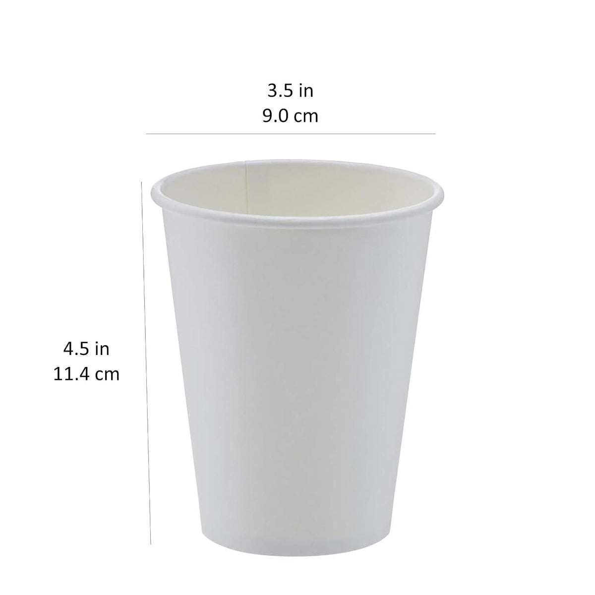 Disposable Compostable Paper Coffee Cups for Hot & Cold Beverages, Leak-Proof, 12 Ounces, White, 1000 Count
