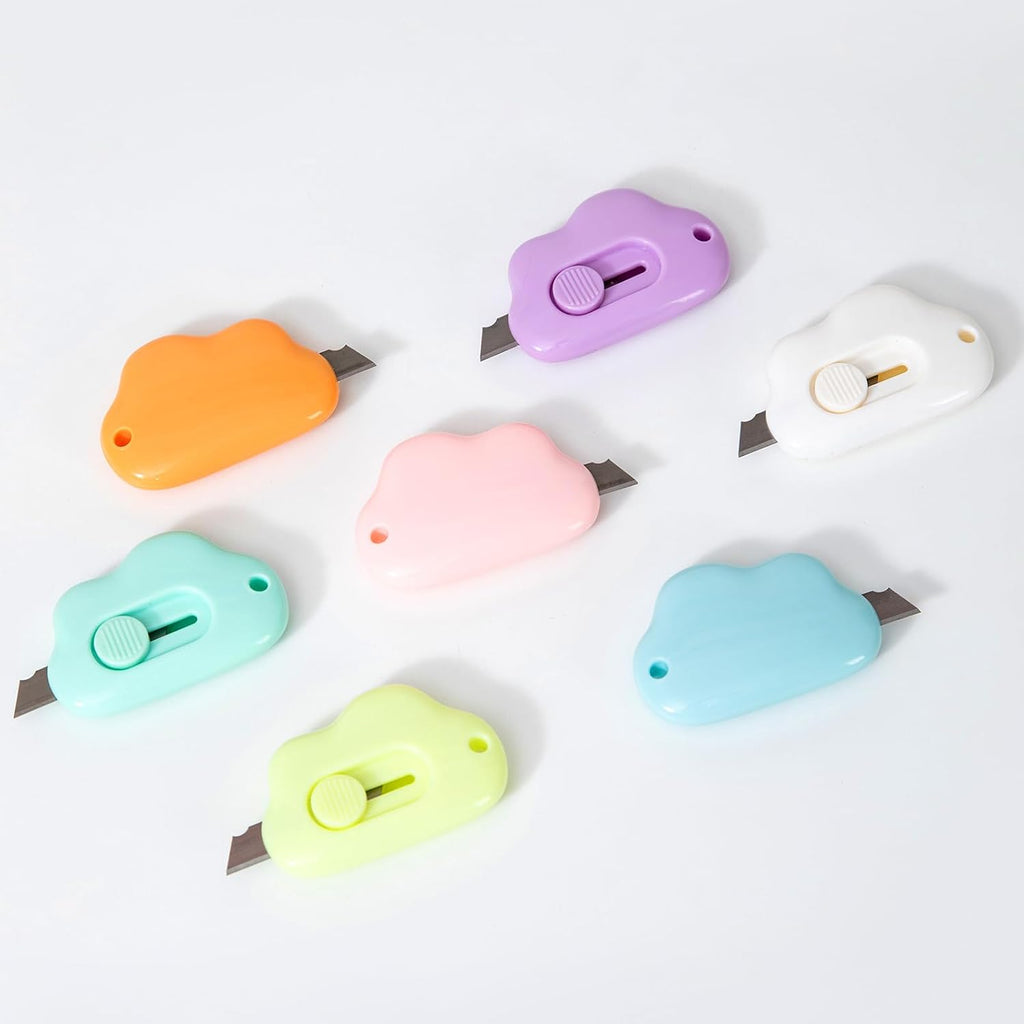 MiniAdorable CloudOpener Utility KnifeCloud Box CutterRetractable LetterOpener a knife withfor Box LetterEnvelope, 7