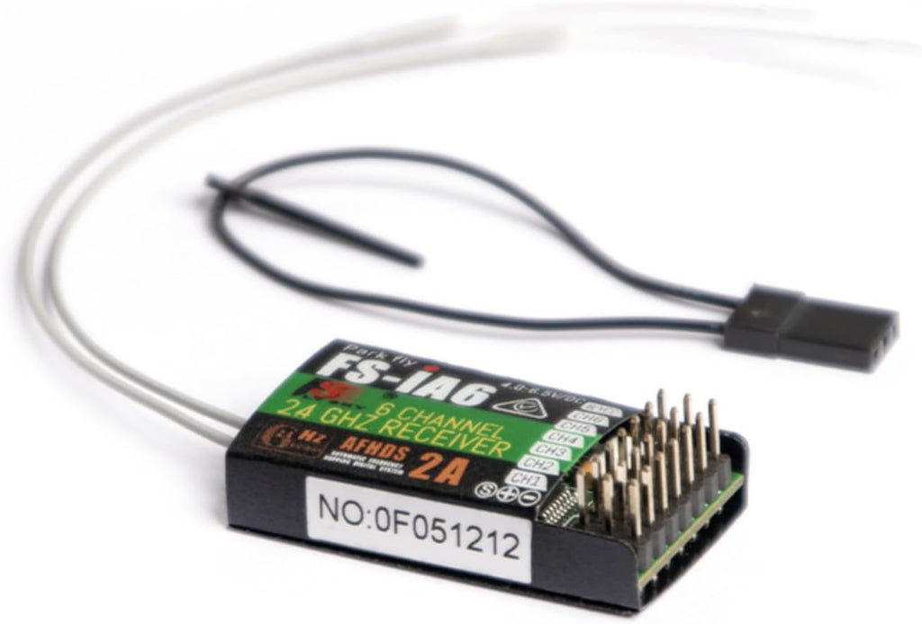 JeeFly RC Receiver FS-iA6 6-Channel 2.4GHz Remote Control Receiver with Dual Antenna Compatible with