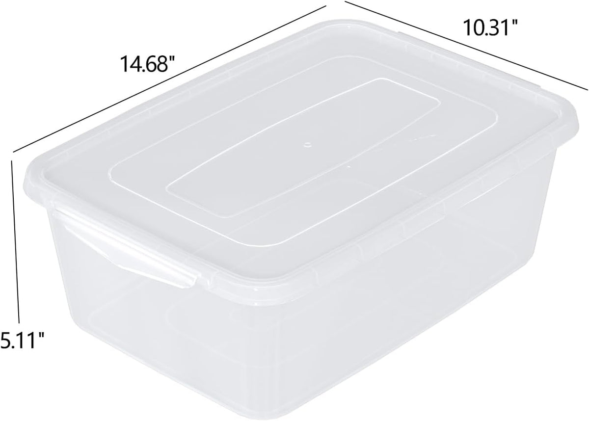4-Pack 14 L Clear Dough Proofing Box, Food Pizza Storage Container