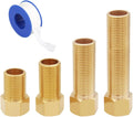 Uenede 1/2 Inch Brass Hex Extension Pipe Fitting Kit, 4PCS