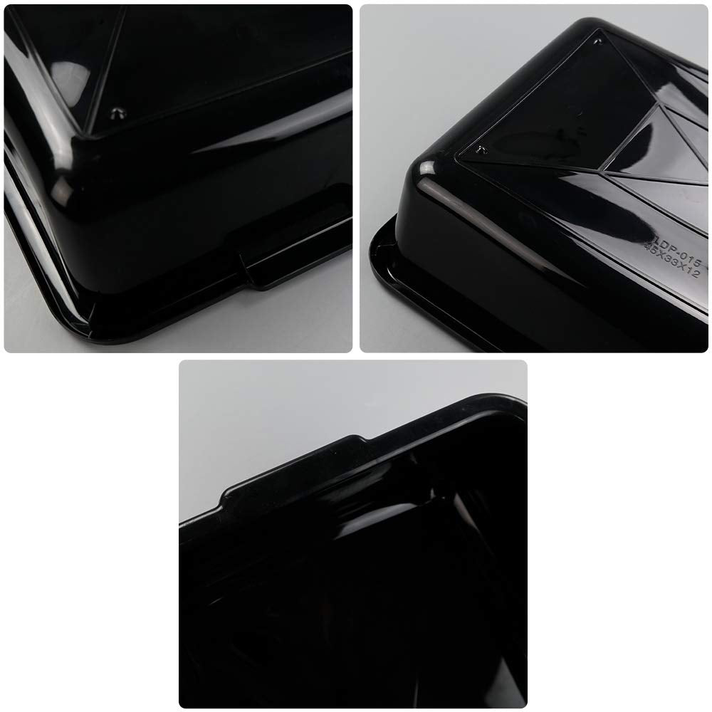 4 Packs Plastic Bus Boxes/Bus Tubs, 13 L Black Commercial Bus Boxes
