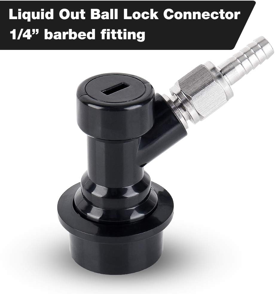 Ball Lock Keg Disconnect, 2 Pack Quick Ball Lock MFL Disconnect | Corny Keg Disconnect Flared 5/16” Gas 1/4” Liquid