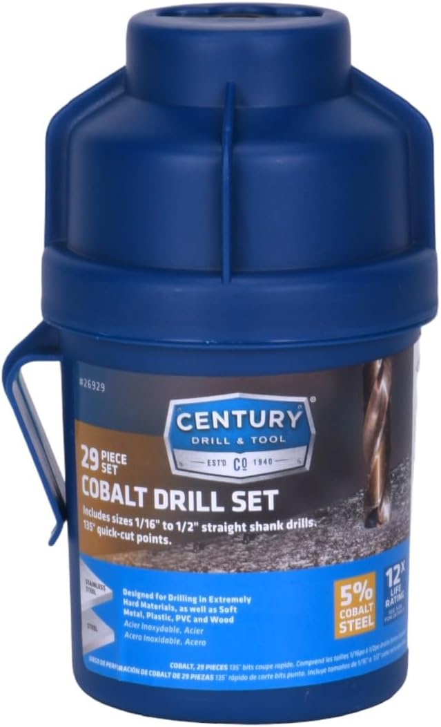 Century Drill & Tool 26929 Cobalt Drill Bit Set, 29 Piece