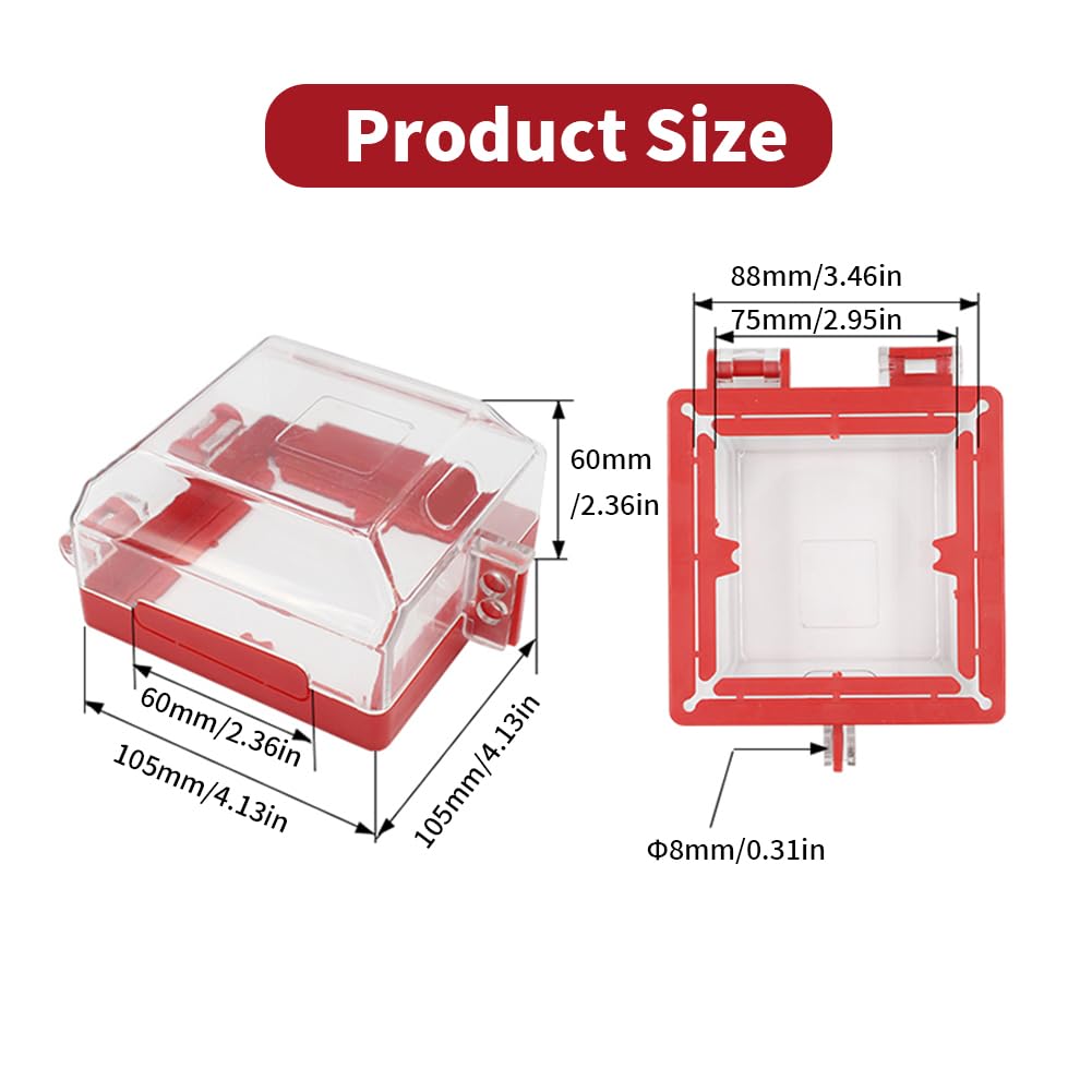 Emergency Stop Push Button Cover Lock,Removable Base 2.95~3.46 inch