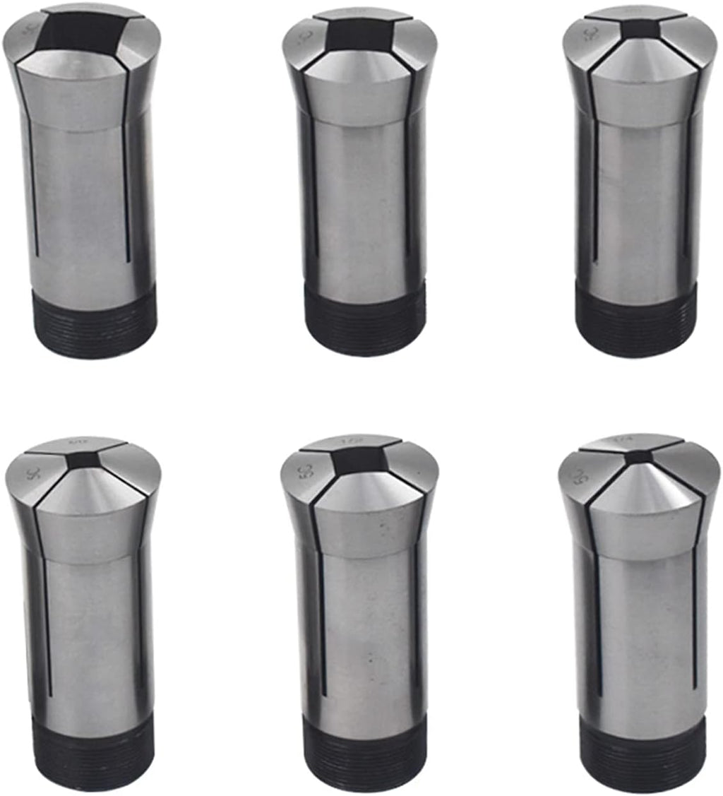 6-Pack Precision 5C Square Collet Set 1/4-3/4in Mill Chuck Holder