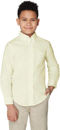 Boys Long Sleeve Oxford Shirt (Standard & Husky), yellow, 20