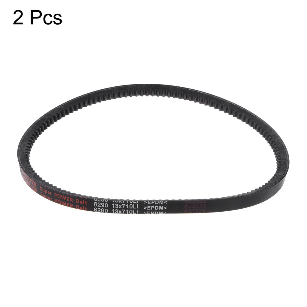 HARFINGTON 2pcs 13x710 Cogged V-Belts AX Section Drive Raw Edge Belt 710mm Inner Girth 13mm Width 8mm Thickness EPDM for Power Transmission