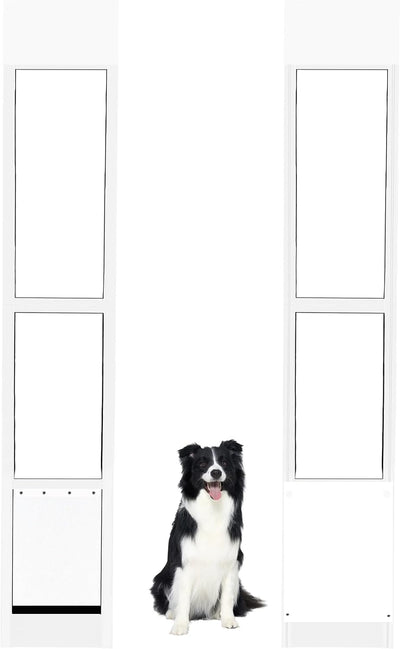 Large Sliding Glass Dog Door Adjustable Height 92.9"-96.4"