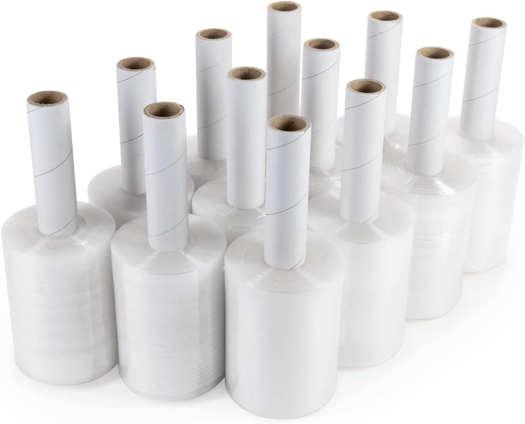 5" x 1000' Stretch Wrap Mini Roll, 80 Ga (12-Pack) - USA-Made