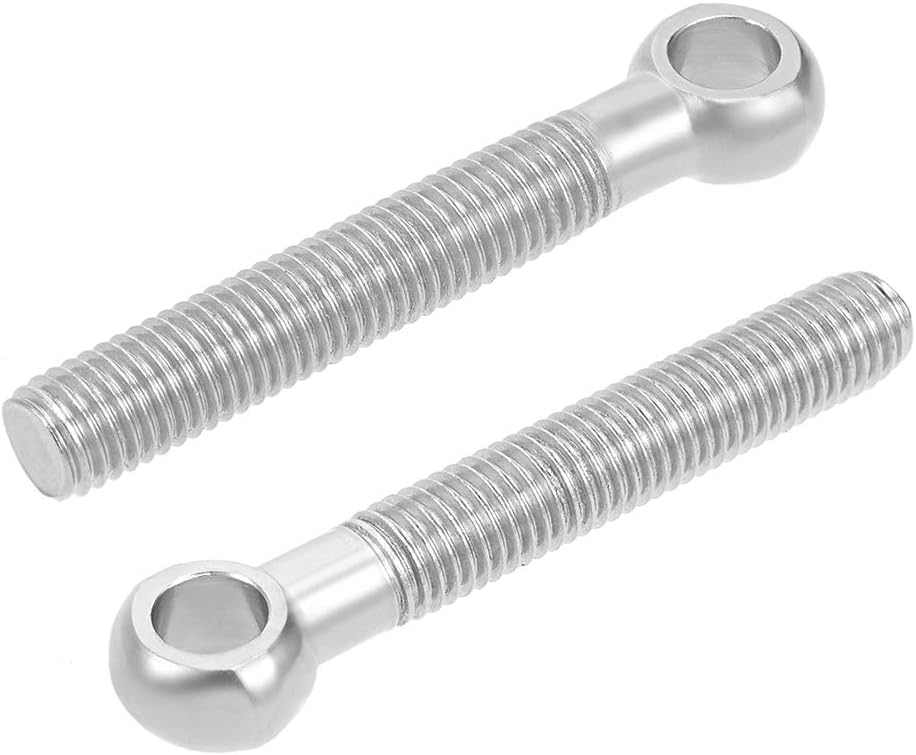 uxcell M12 x 80mm 304 Stainless Steel Machine Shoulder Lift Eye Bolt Rigging 5pcs