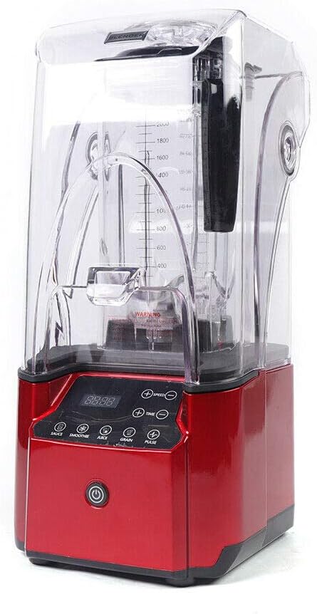 Soundproof Blender, 110V 2200W 2.2L Commercial Fruit Juice Smoothie Maker With Shield Quiet Sound Enclosure for