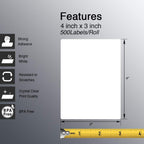 4" x 3" (102 mm x 76 mm) Thermal Labels, [6 Roll/3000 Labels]