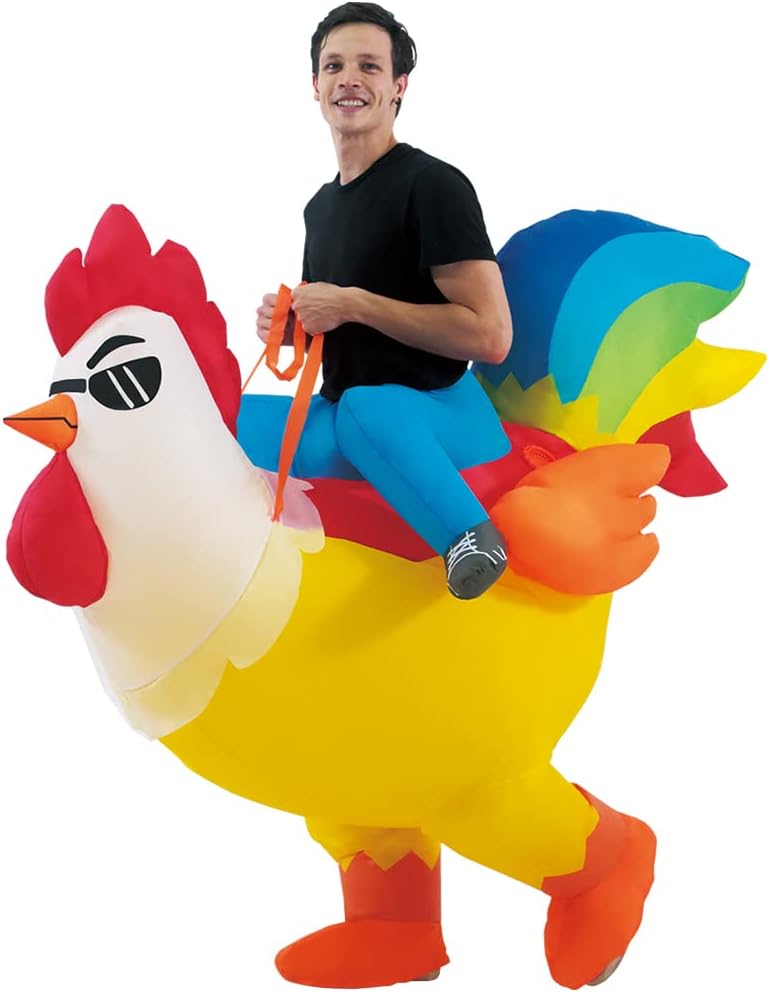 Inflatable Rooster Costume Halloween Blow up Costumes for Adult Men Women