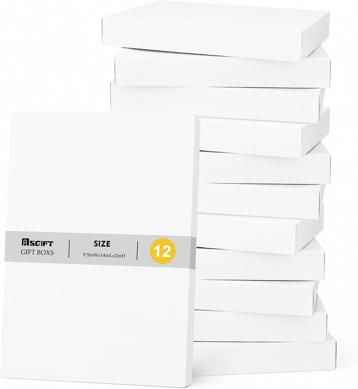 12 Pack Gift Boxes with Lids,14x9.5x2IN Shirt Boxes