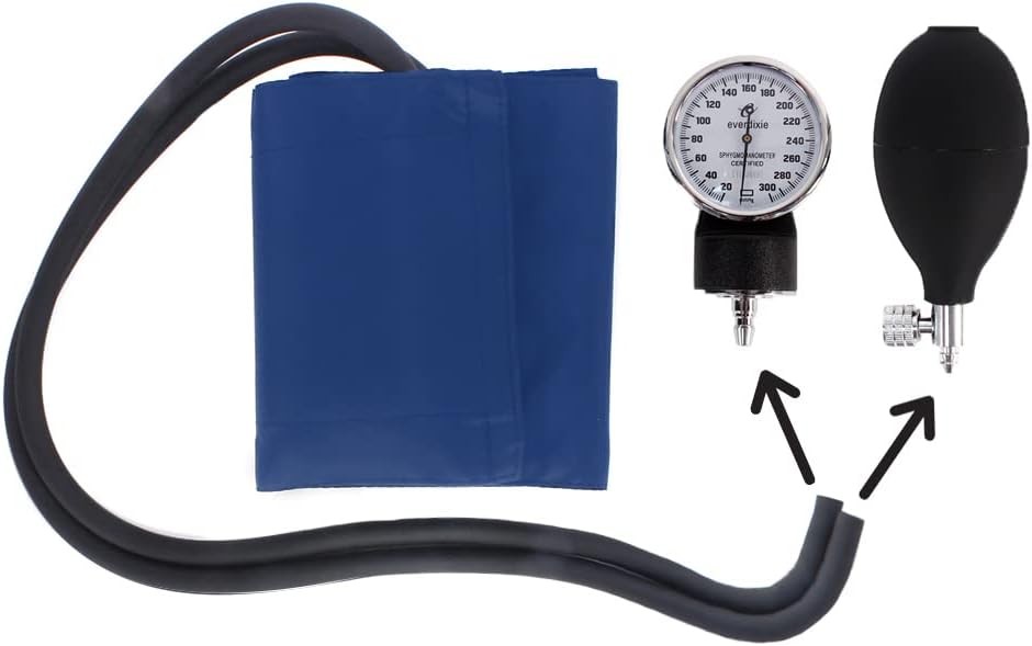 Deluxe Aneroid Sphygmomanometer Blood Pressure Set W/Adult Cuff, Carrying Case and Calibration Tool - Navy