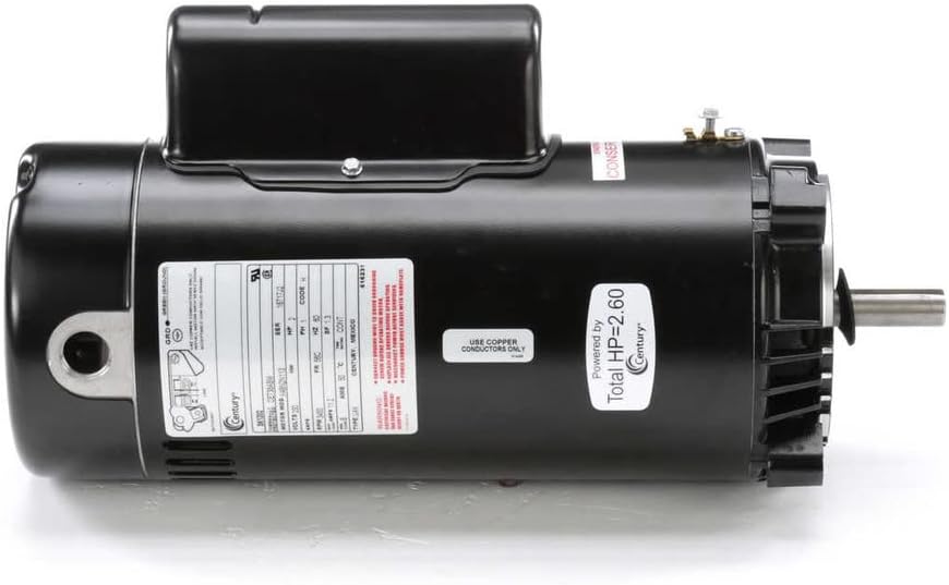 Century 2 HP Pool and Spa Pump Motor, Capacitor-Start/Run, 230V, 56C Frame Black SK1202-1 Each