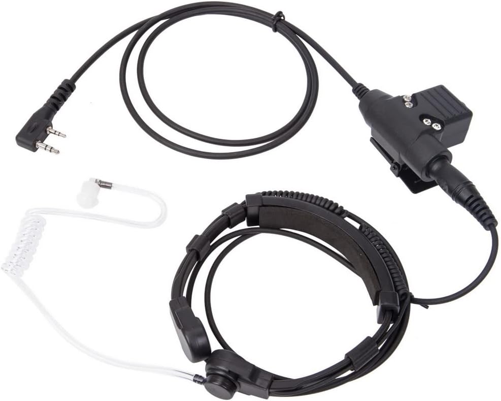 Throat Mic Tactical Earpiece U94 PTT 2 Pin TK Jack 7.0mm Plug Push to Talk Headset for Baofeng UV5R BF-F8HP UV-17