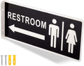 Double Sided Metal Restroom Sign, Aluminum Bathroom Sign for Home and Office, 12.1 x 5.5 Inches (1)