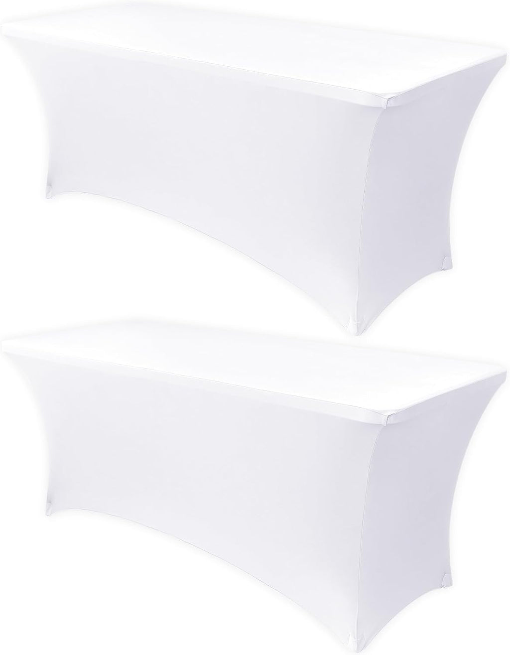 6ft Stretch Spandex Table Cover - 2 Pack Universal Rectangular Fitted Tablecloth Protector for Wedding, Banquet and
