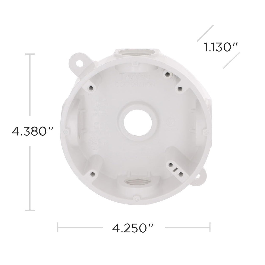 BELL PRB57550WH Round Weatherproof Box, Five 1/2 or 3/4 in. Threaded Outlets, White