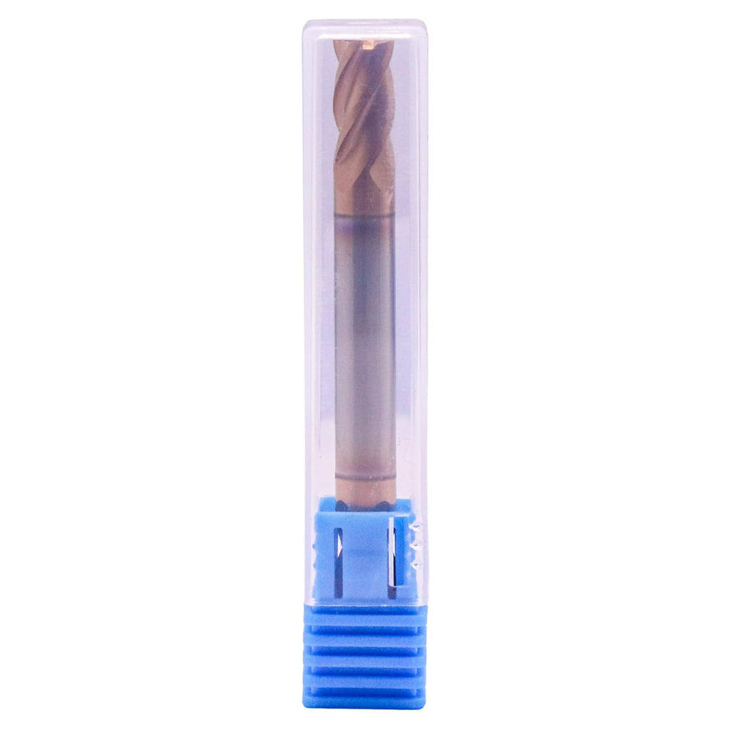 1/4" 4 Flute Solid Carbide Square End Mill, Double End, TiSiN Coated