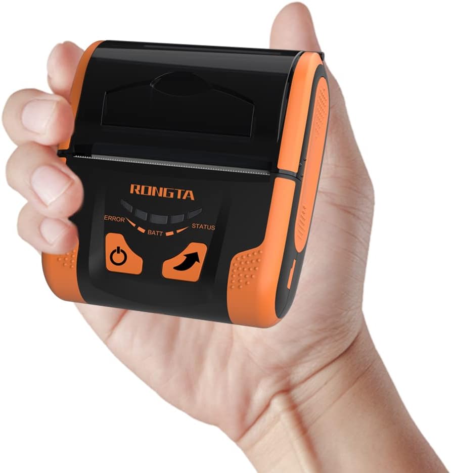 Portable 80mm POS Printer, Mobile Thermal Receipts Printer, USB&Bluetooth Connection, Compatible with Android Phone