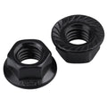 200pk M4-0.7 Black Flange Nuts, 304 Stainless Serrated Flange Lock Nuts