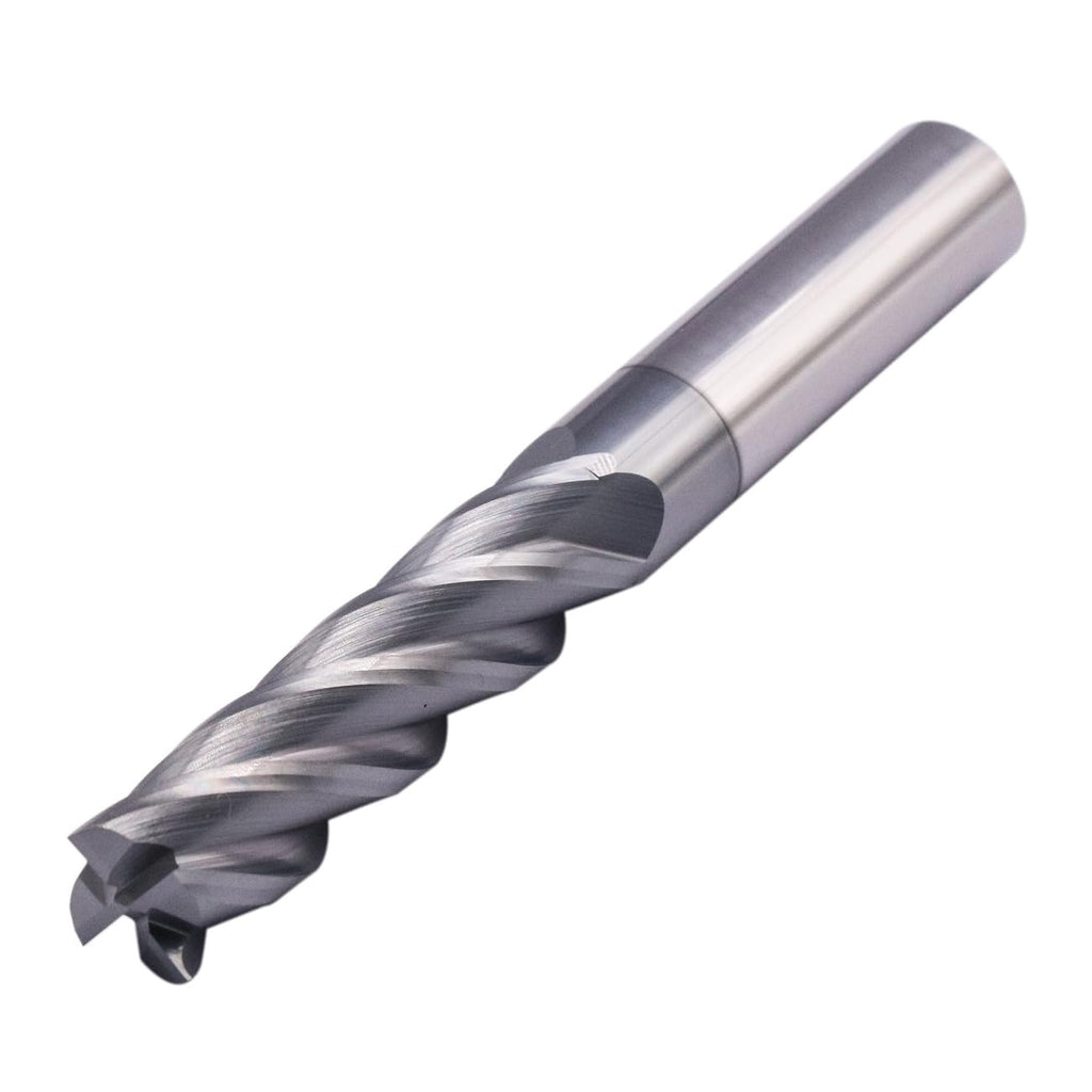 1/2" 4 Flute Solid Carbide Long Square End Mill, 4" OAL, AlTiN Coated