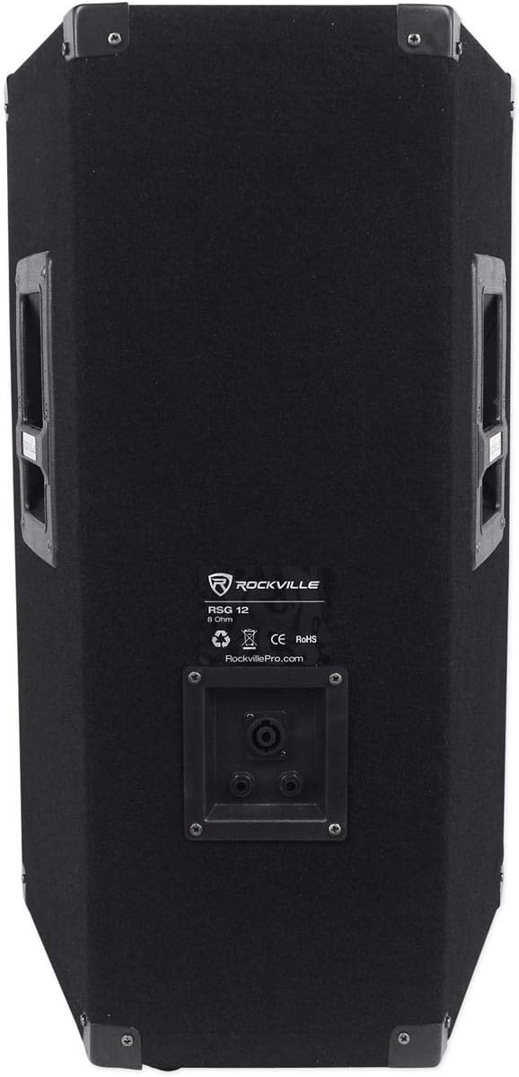RSG12 12" 3-Way 8-Ohm Passive DJ Pro Audio PA Speaker, 2-Pack | 1000W Peak/500W RMS, SpeakON and 1/4" Inputs, Pole