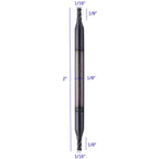5Pcs 1/16" 4 Flute Solid Carbide Square End Mill, Double End, AlTiN Coated