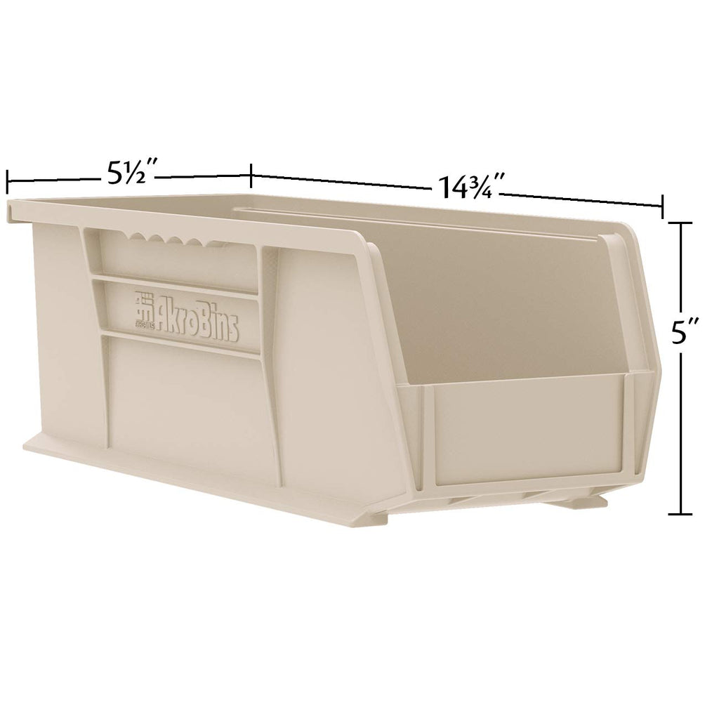 12 Pack AkroBins Plastic Storage Bins, Space-Saving Stackable Organizers for Garage, Classroom and Warehouse