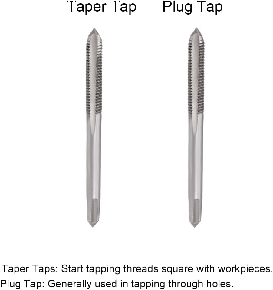 uxcell 5 Pairs Metric Hand Threading Tap Set M4 Thread 0.7mm Pitch Taper & Plug Milling Taps Straight Flutes High Speed Steel