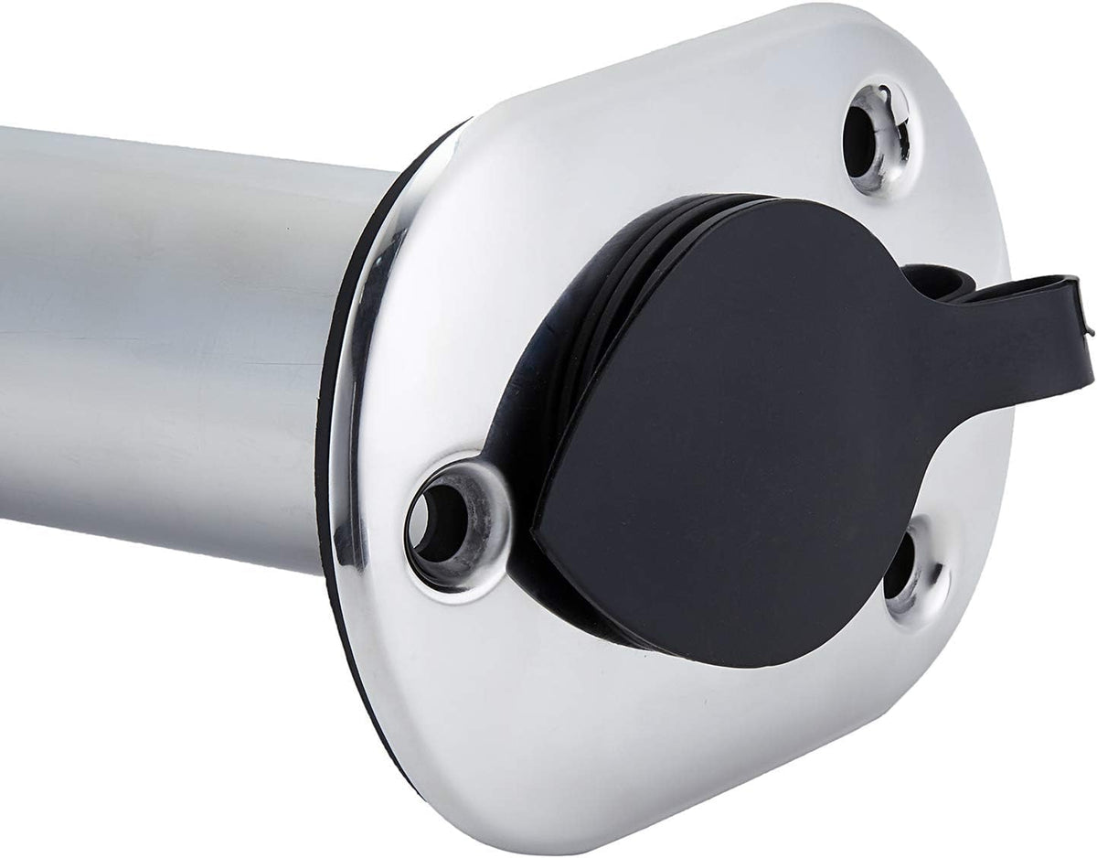 Stainless Steel Flush Mount Rod Holder with Rubber Cap (0 Degree)