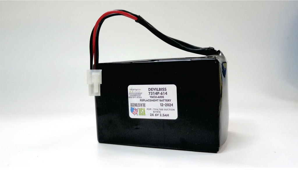 Devilbiss 7314P-614 7314, Dv7305P614 Series Vacu Aide Suction Replacement Battery