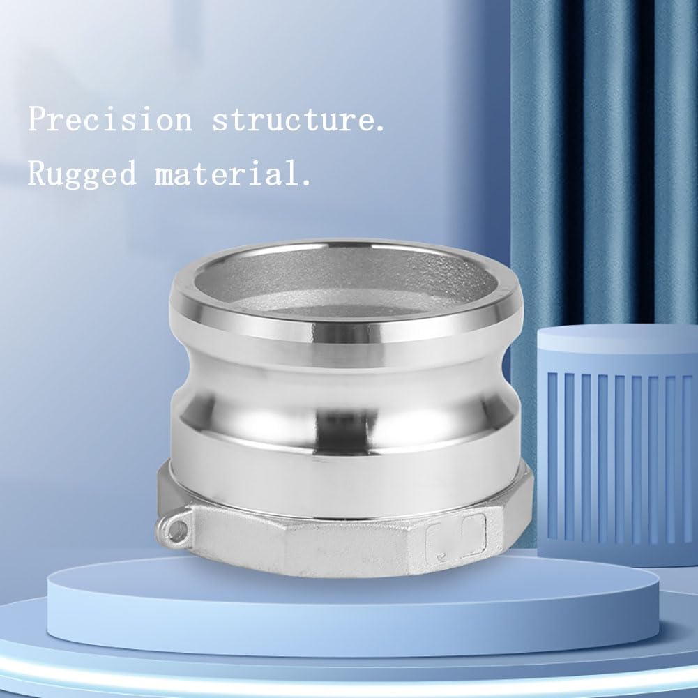 2PCS Stainless Steel 3" Type A Cam and Groove Hose Fitting, Type A cam groove hose fitting,Male Camlock Adapter x Female NPT(3")