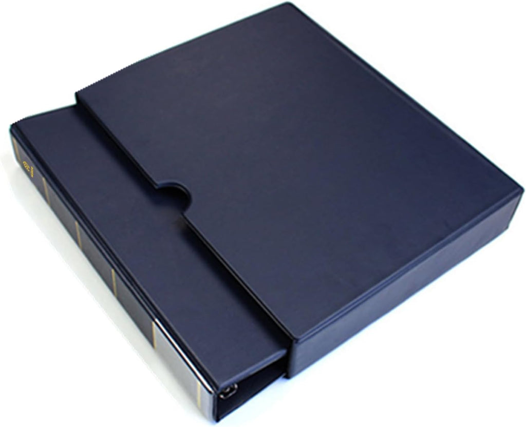 Stamp Binder with Slipcase, Empty Stamp Collecting Albums, Blue | Stamp Collecting Supplies, Stamp Stockbook for