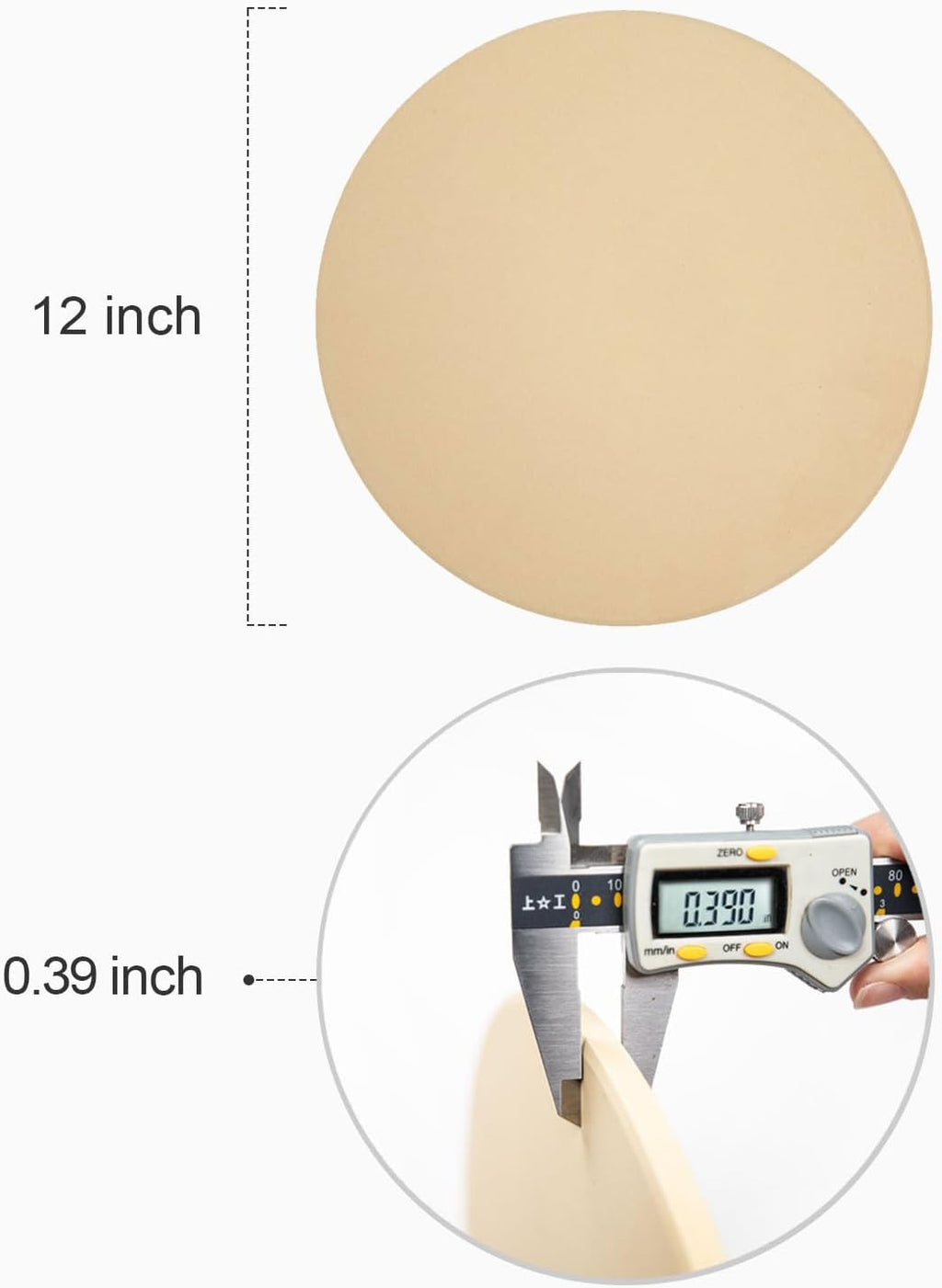 Pizza Stone, Heavy Duty Cordierite Pizza Pan for Oven and Grill, Thermal Shock Resistant Baking Stone for Pizza, 12