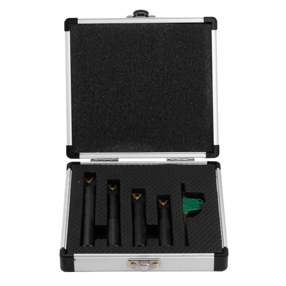 4 Pcs 1/2" Round Shank Indexable Boring Bar Set