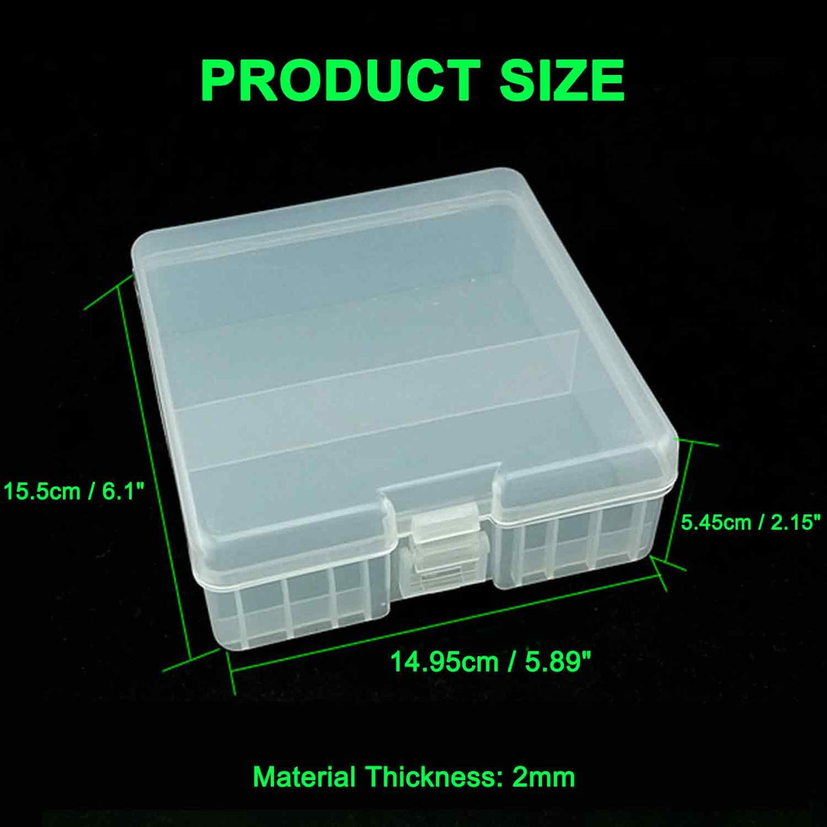 100 x AA Battery Storage Case Holder Organizer Box Transparent