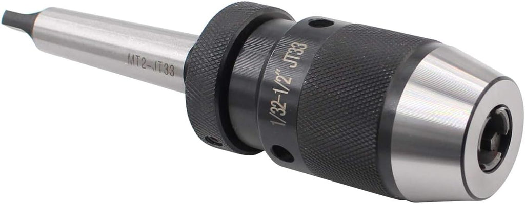 1/2 Inch 3-Jaw Keyless Drill Chuck and MT2 Taper Arbor Mount JT33