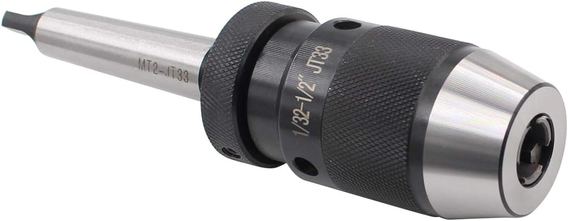 1/2 Inch 3-Jaw Keyless Drill Chuck and MT2 Taper Arbor Mount JT33