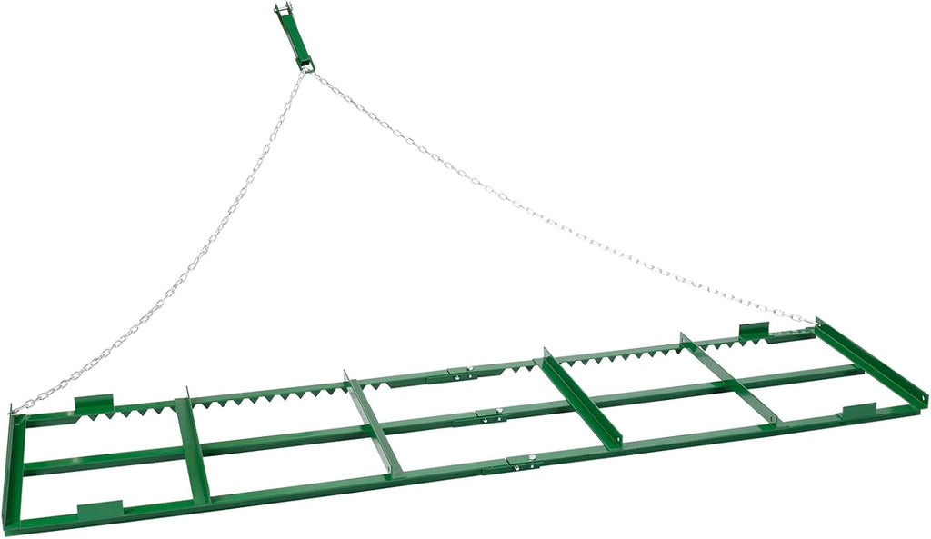 Drag Harrow, 6 ft Heavy Duty Tow Behind Drag Harrow w/ Tine Toothed Structure, Driveway Grader Landscape Rake for