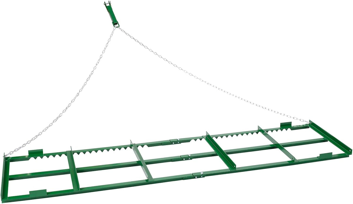 Drag Harrow, 6 ft Heavy Duty Tow Behind Drag Harrow w/ Tine Toothed Structure, Driveway Grader Landscape Rake for