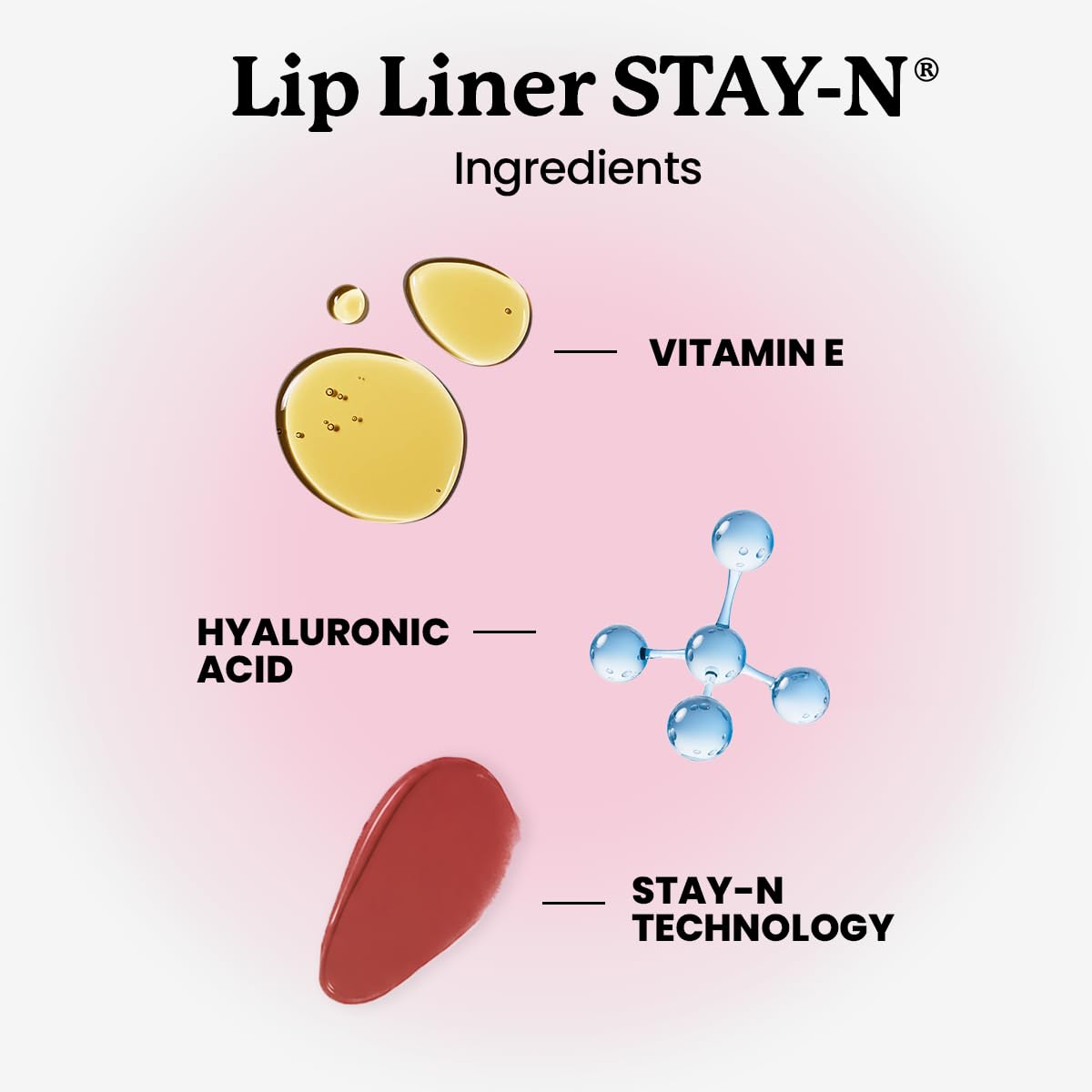 Lip Liner STAY-N Peel Off Lip Stain, Longwear, HEY-zel